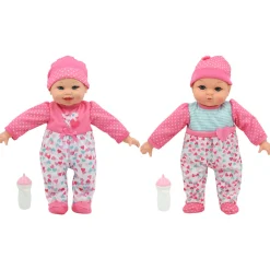 Flat River Group Little Darlings 12 Inch - Talking Twins with Heart-Themed Outfits* Social & Emotional Skills|Baby Dolls