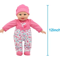 Flat River Group Little Darlings 12 Inch - Talking Twins with Heart-Themed Outfits* Social & Emotional Skills|Baby Dolls