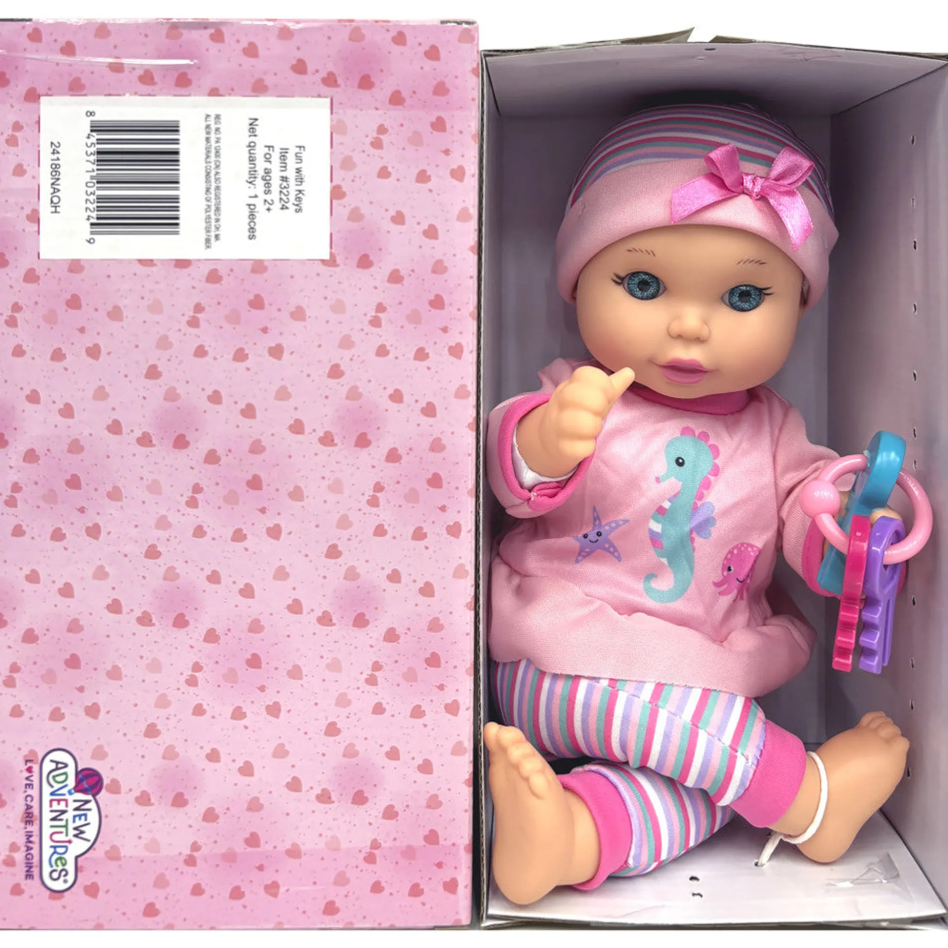Flat River Group Little Darlings 12-inch - Fun With Keys Baby Doll - Seahorse Ensemble* Social & Emotional Skills|Interactive Dolls & Pets