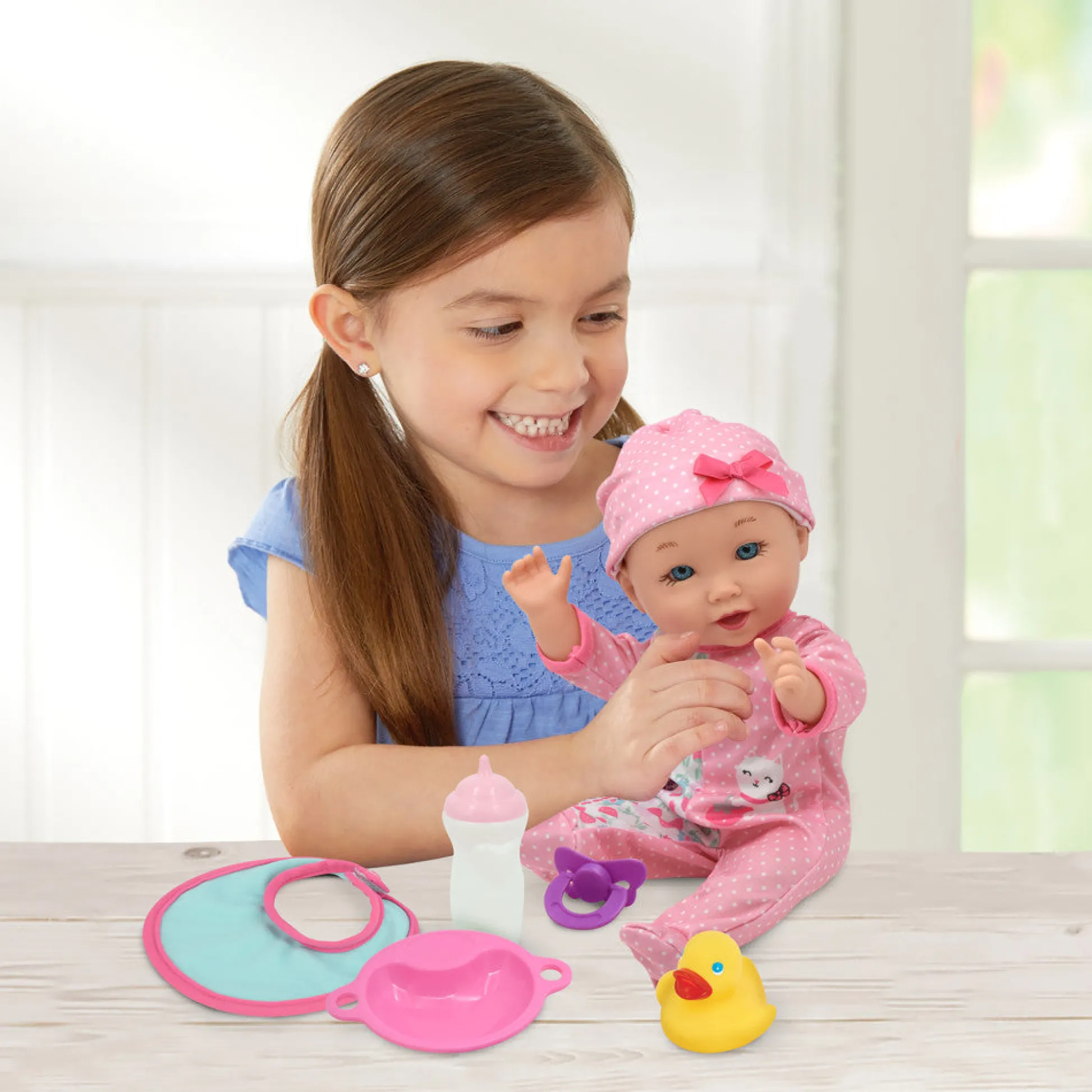 Flat River Group Little Darlings 12-inch - Pink Strawberry Kitty Playtime Doll* Interactive Dolls & Pets|Stuffed Animals & Plush Toys