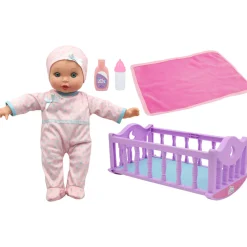 Flat River Group Little Darlings 12-inch Crib Time Fun Doll Playset* Social & Emotional Skills|Stuffed Animals & Plush Toys