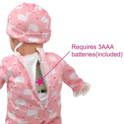 Flat River Group Little Darlings 14-inch Kiss N Tickles Baby Doll - Pink Swan Onesie* Social & Emotional Skills|Baby Dolls