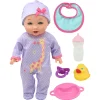 Flat River Group Little Darlings 12-inch Talking Playtime Doll - Purple and Pink with Giraffe Accents* Social & Emotional Skills|Interactive Dolls & Pets