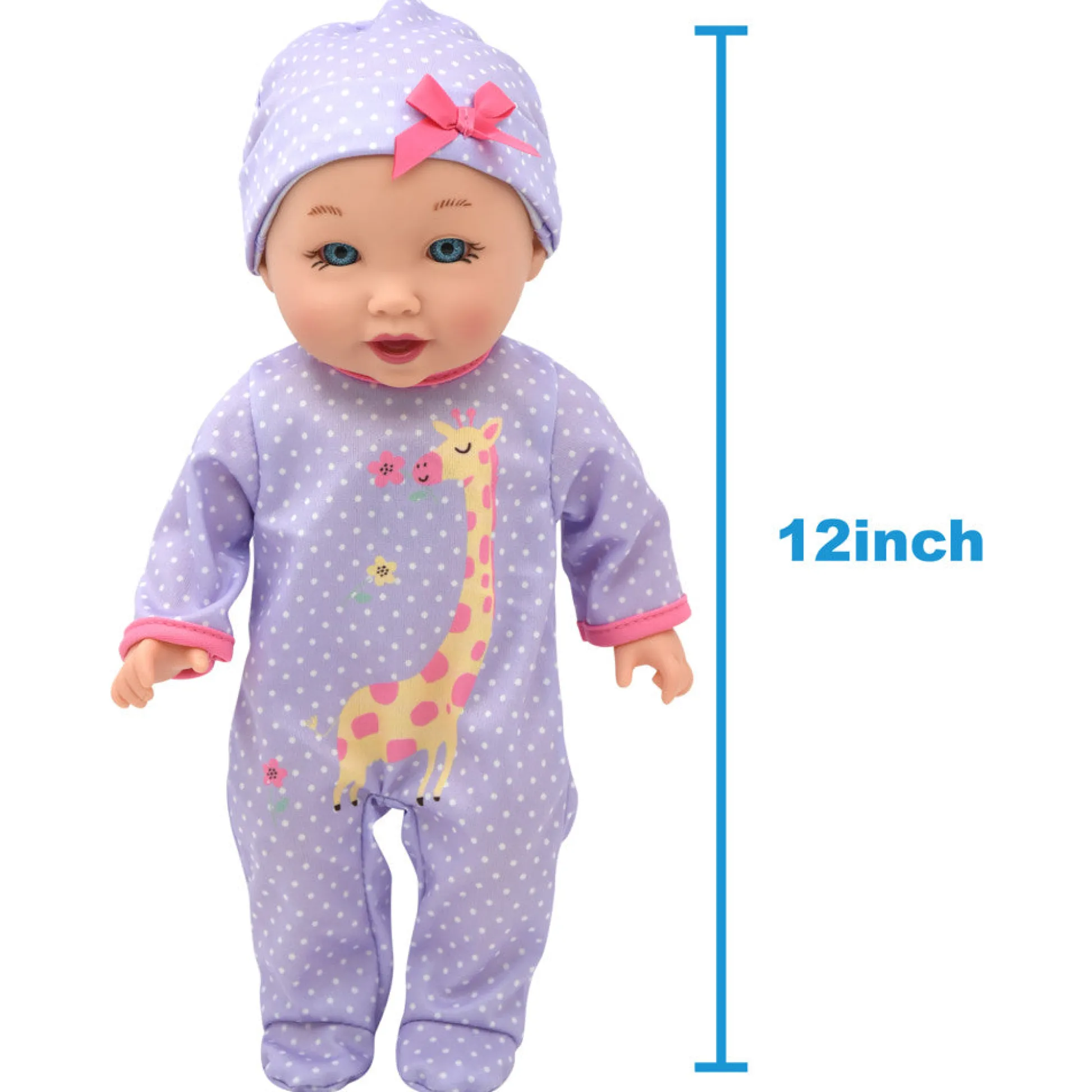 Flat River Group Little Darlings 12-inch Talking Playtime Doll - Purple and Pink with Giraffe Accents* Social & Emotional Skills|Interactive Dolls & Pets