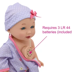 Flat River Group Little Darlings 12-inch Talking Playtime Doll - Purple and Pink with Giraffe Accents* Social & Emotional Skills|Interactive Dolls & Pets
