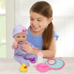 Flat River Group Little Darlings 12-inch Talking Playtime Doll - Purple and Pink with Giraffe Accents* Social & Emotional Skills|Interactive Dolls & Pets