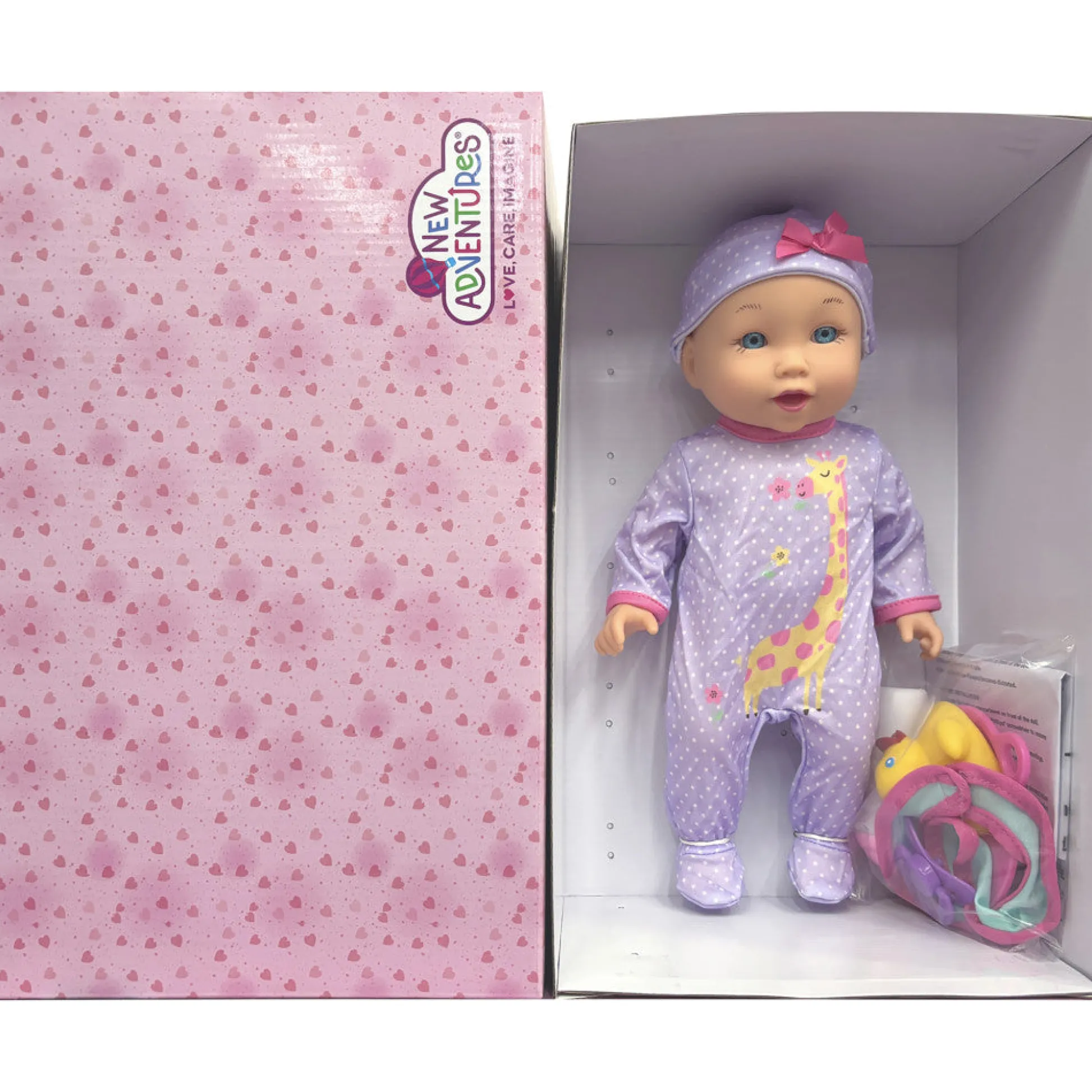 Flat River Group Little Darlings 12-inch Talking Playtime Doll - Purple and Pink with Giraffe Accents* Social & Emotional Skills|Interactive Dolls & Pets