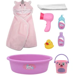 Flat River Group Little Darlings 12-inch Wash N' Play Baby Set with Unicorn Cover-Up* Baby Dolls|Stuffed Animals & Plush Toys