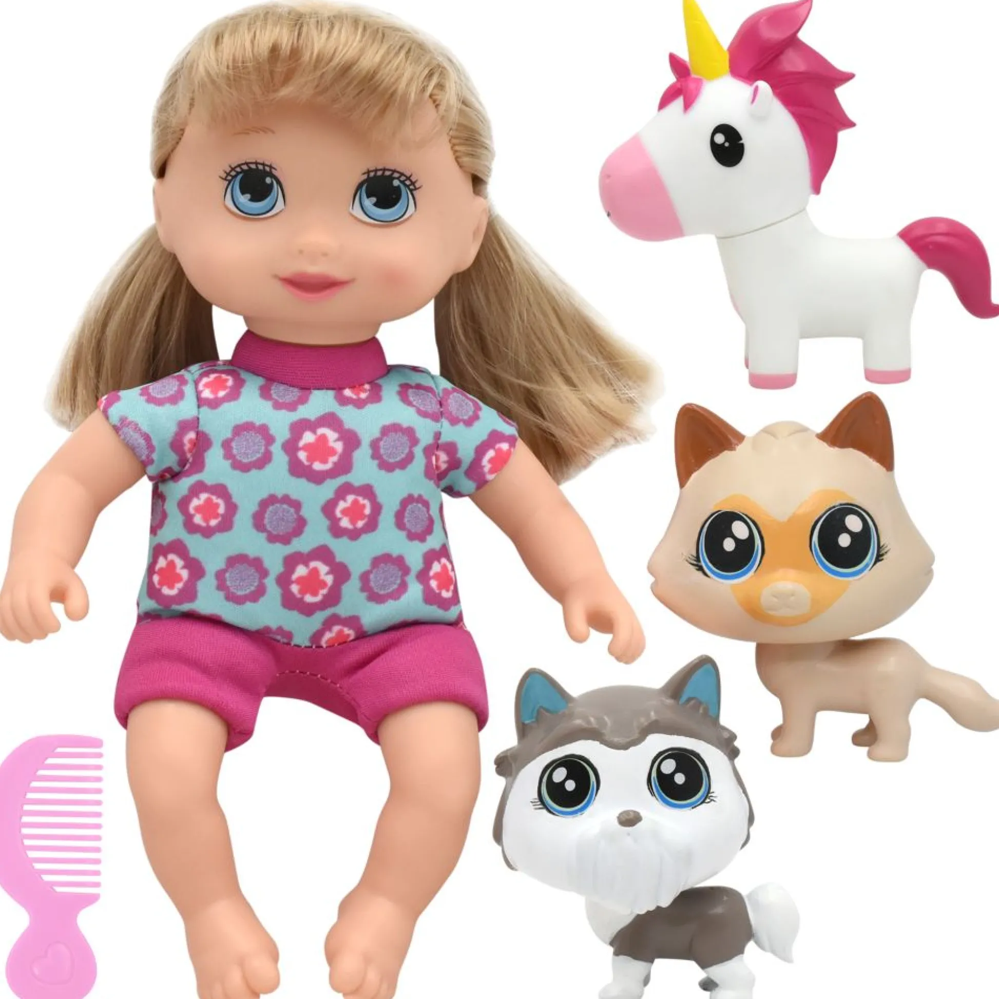 Flat River Group Little Sweeties 10-inch Pet Parade Doll with Unicorn, Puppy, and Kitty* Stuffed Animals & Plush Toys