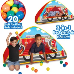 Flat River Group Little Tikes Fire Truck 3-in-1 Bed, Tent & Ball Pit - Imaginative Playset* Tents, Tunnels & Playhouses|Dress Up