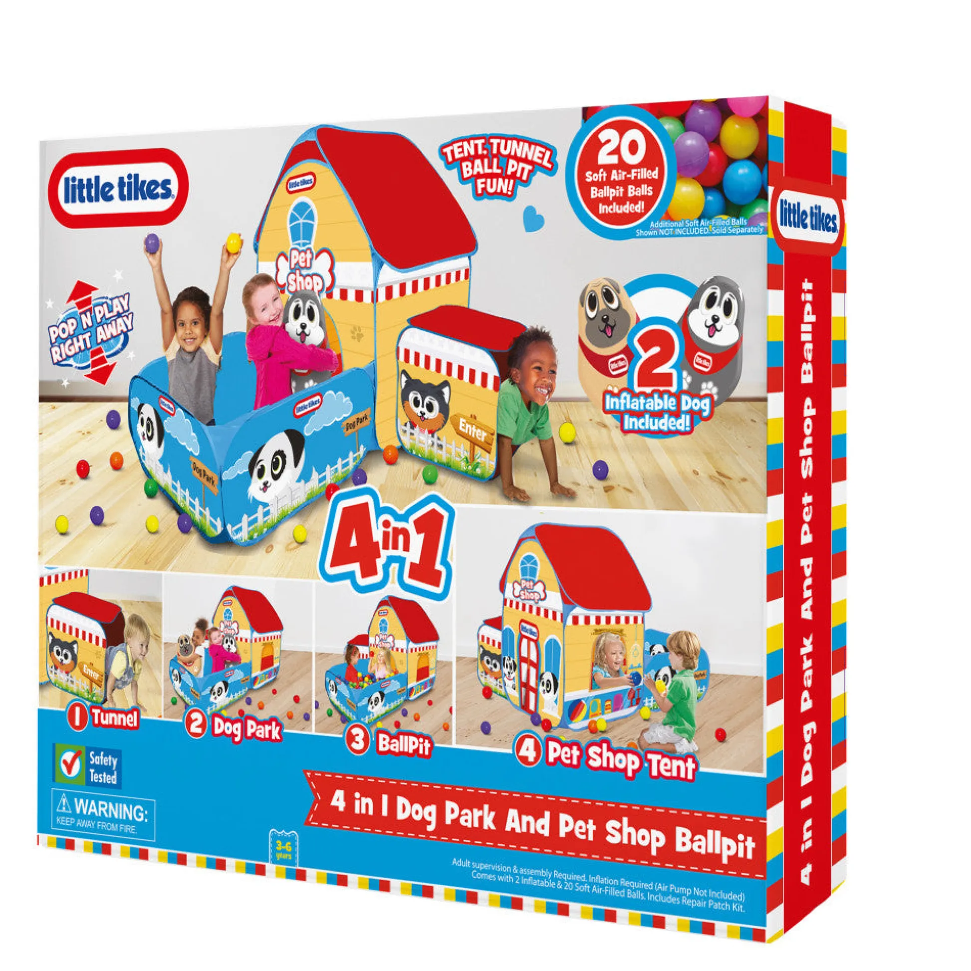 Flat River Group Little Tikes 4-In-1 Dog Park & Pet Shop Playset with Ballpit* Tents, Tunnels & Playhouses|Dress Up