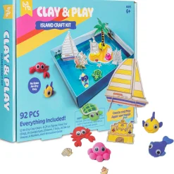 Flat River Group Little Yellow Bicycle Clay & Play Island Adventure Craft Kit - 92pcs* Clay, Dough & Sand Art