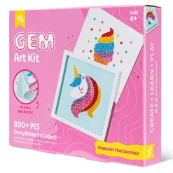Flat River Group Little Yellow Bicycle Ice Cream & Unicorn Gem Art Kit - 800+ Pcs* Crafts & Activities