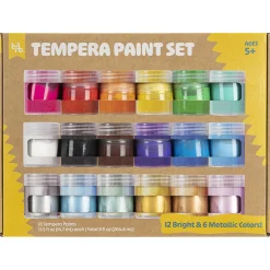 Flat River Group Little Yellow Bicycle Kids' Tempera Paint Kit - 18 Vibrant Colors* Drawing, Color & Painting