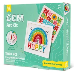 Flat River Group Little Yellow Bicycle Rainbow & Blooms Gem Art Kit - 1100+ pc Set* Crafts & Activities