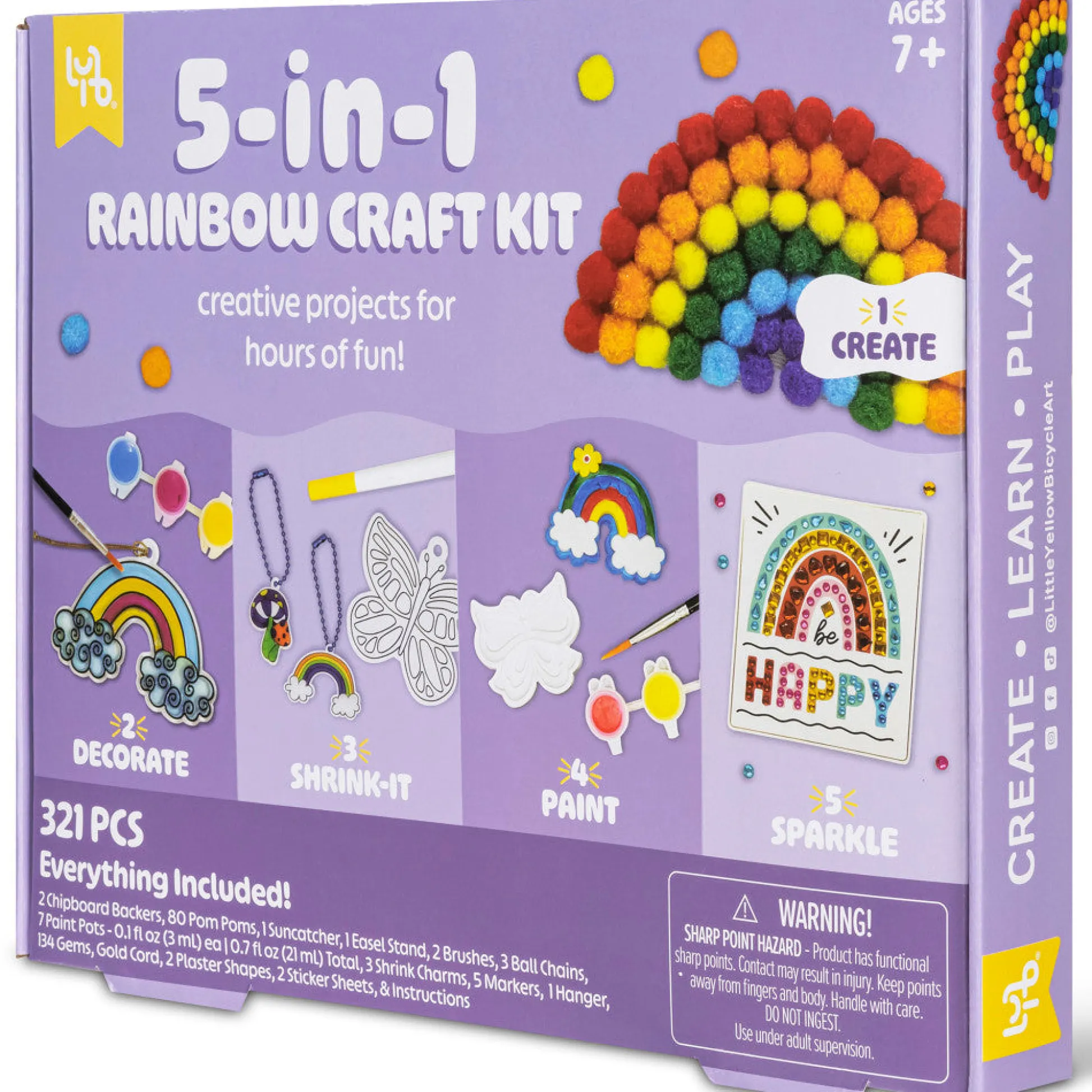 Flat River Group Little Yellow Bicycle Rainbow Explorer 5-in-1 Craft Kit - Colorful* Crafts & Activities