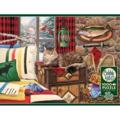 Calendar Holdings, LLC Lodge Cat 1000-Piece Cozy Cabin Jigsaw Puzzle* Puzzles