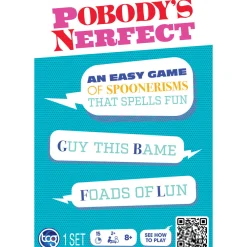 Flat River Group Longshore Pobody's Nerfect Game - Party Game with 300 Spoonerism Cards* Social & Emotional Skills|Family & Entertainments Games