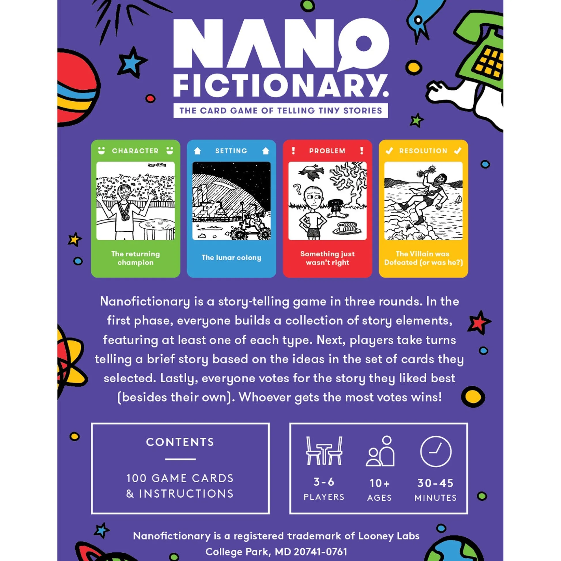 Educators Resource Looney Labs Nanofictionary Card Spark a Tale Card Game* Card Games|Social & Emotional Skills