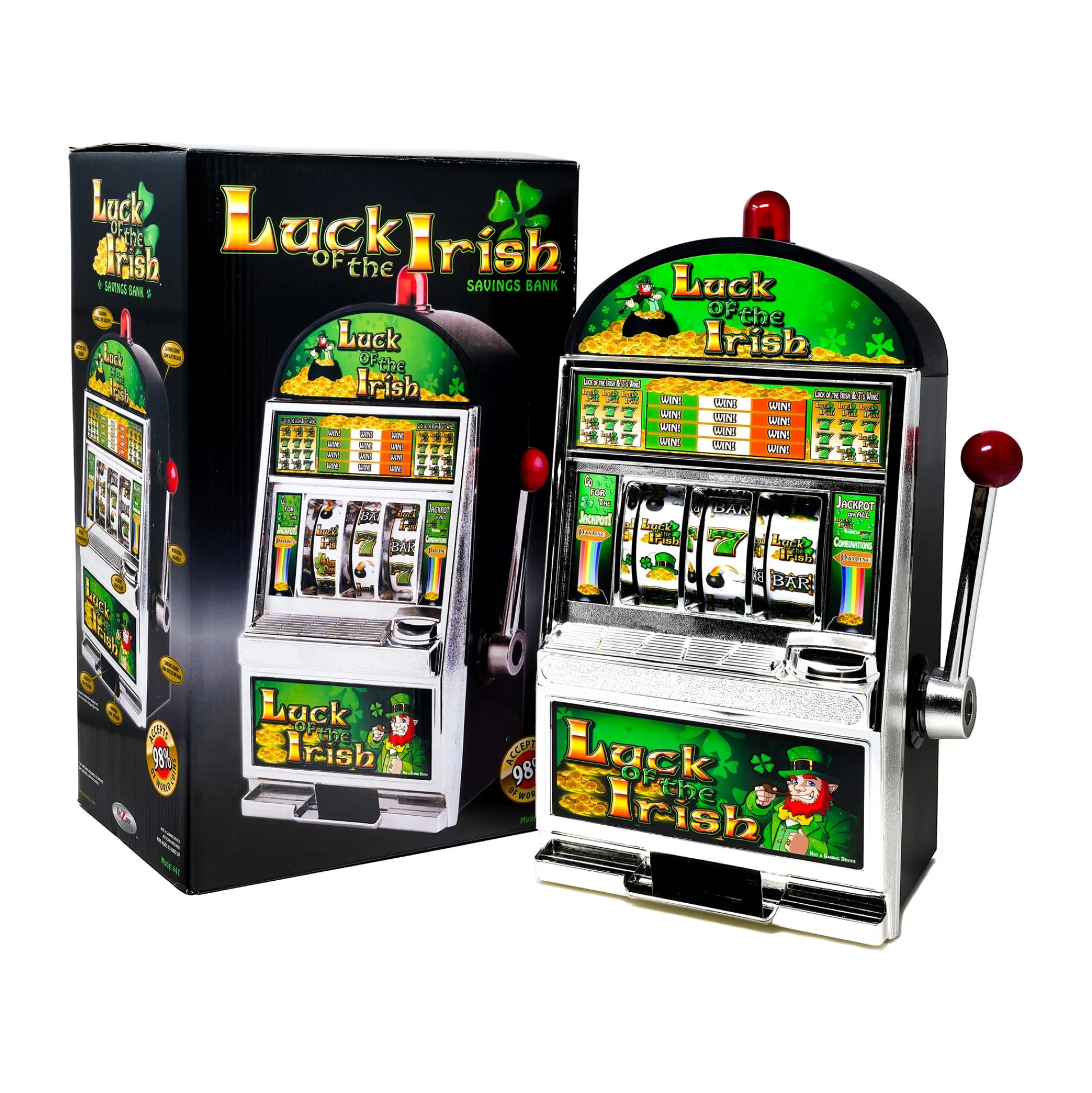 AreYouGame Luck of the Irish Slot Savings Bank - Whimsical Coin Collector* Classic Games