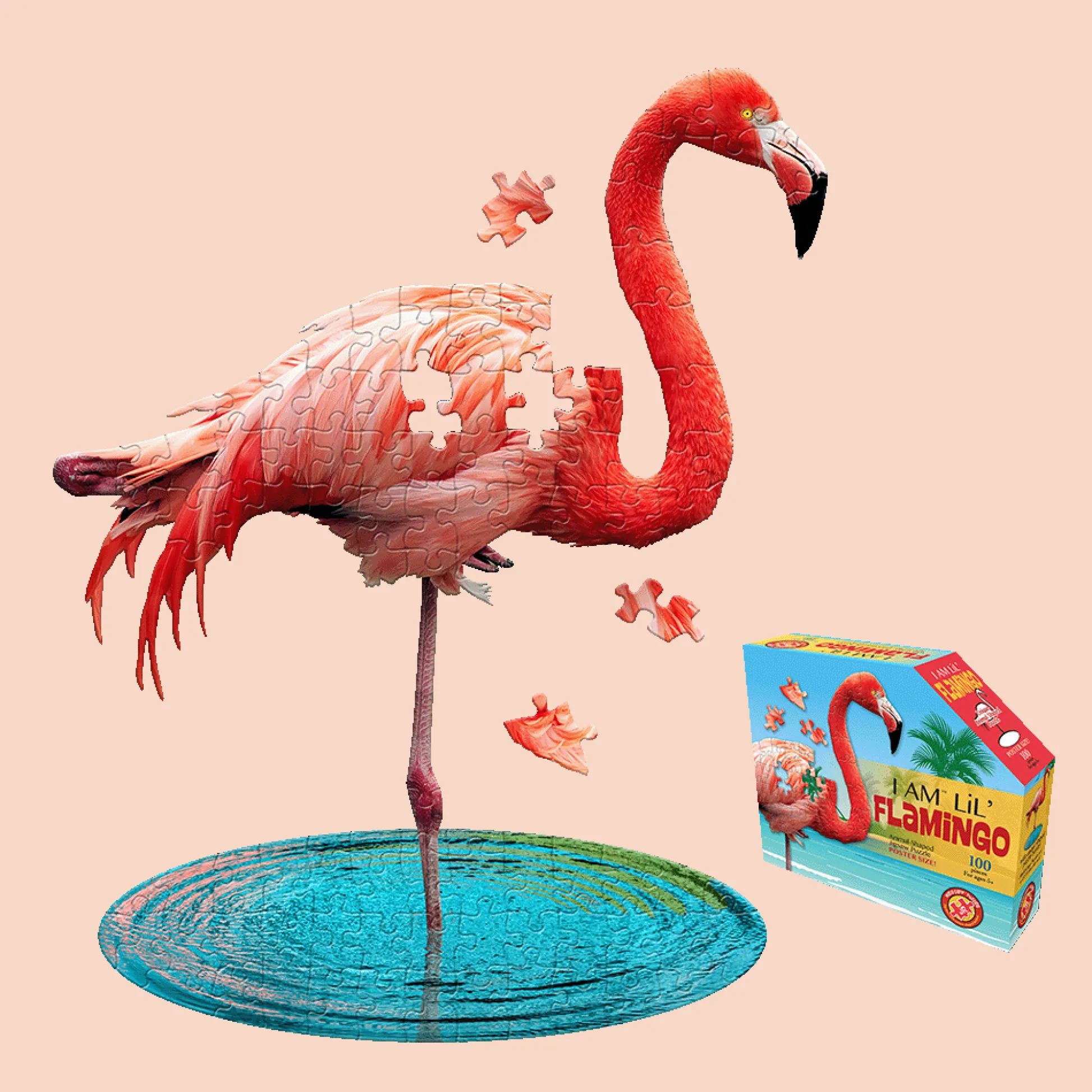 Maddcapp Games Madd Capp Flamingo-Shaped Jigsaw Puzzle - 100 pc* Puzzles