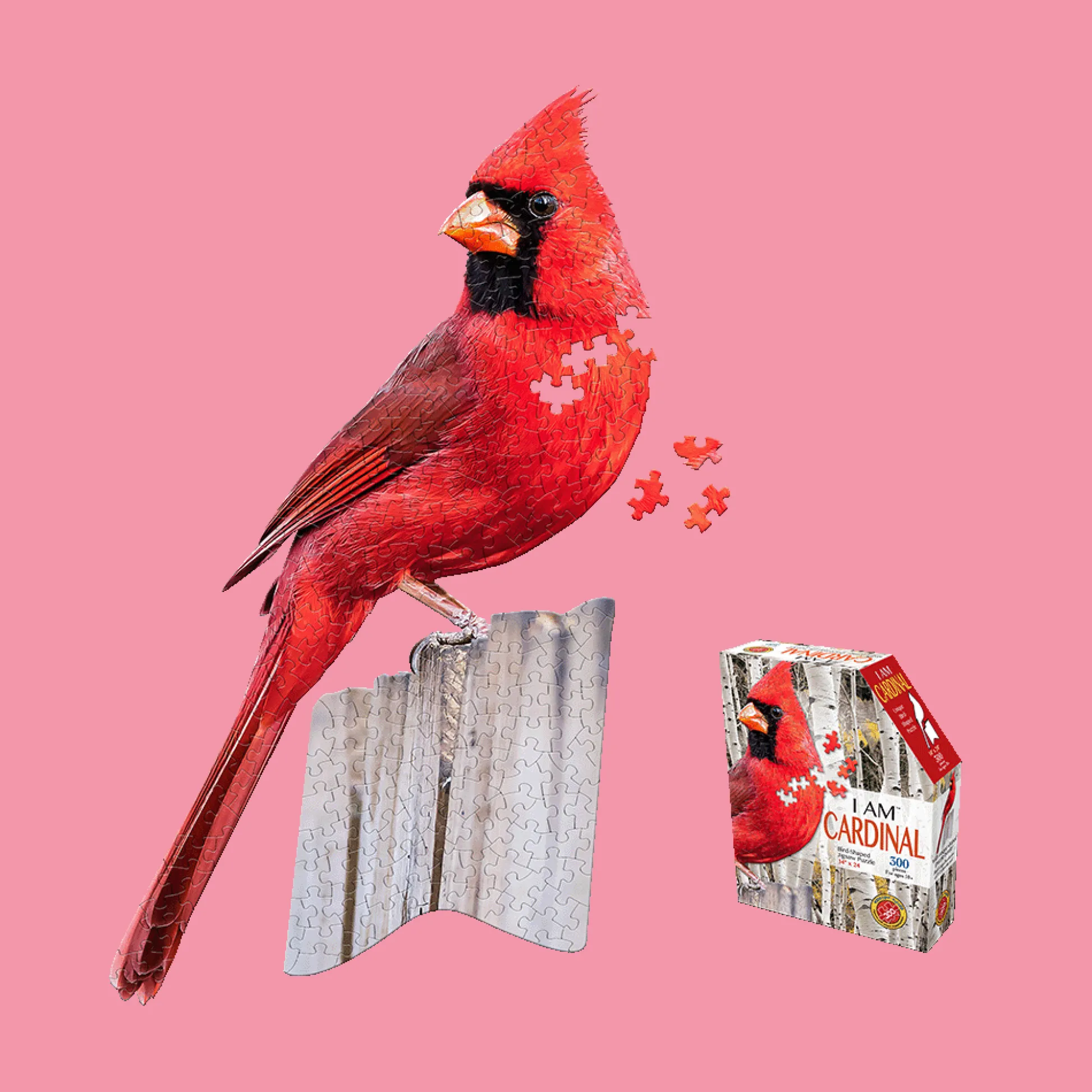 Maddcapp Games Madd Capp I AM Cardinal - Unique Bird-Shaped 300 pc Jigsaw Puzzle* Puzzles