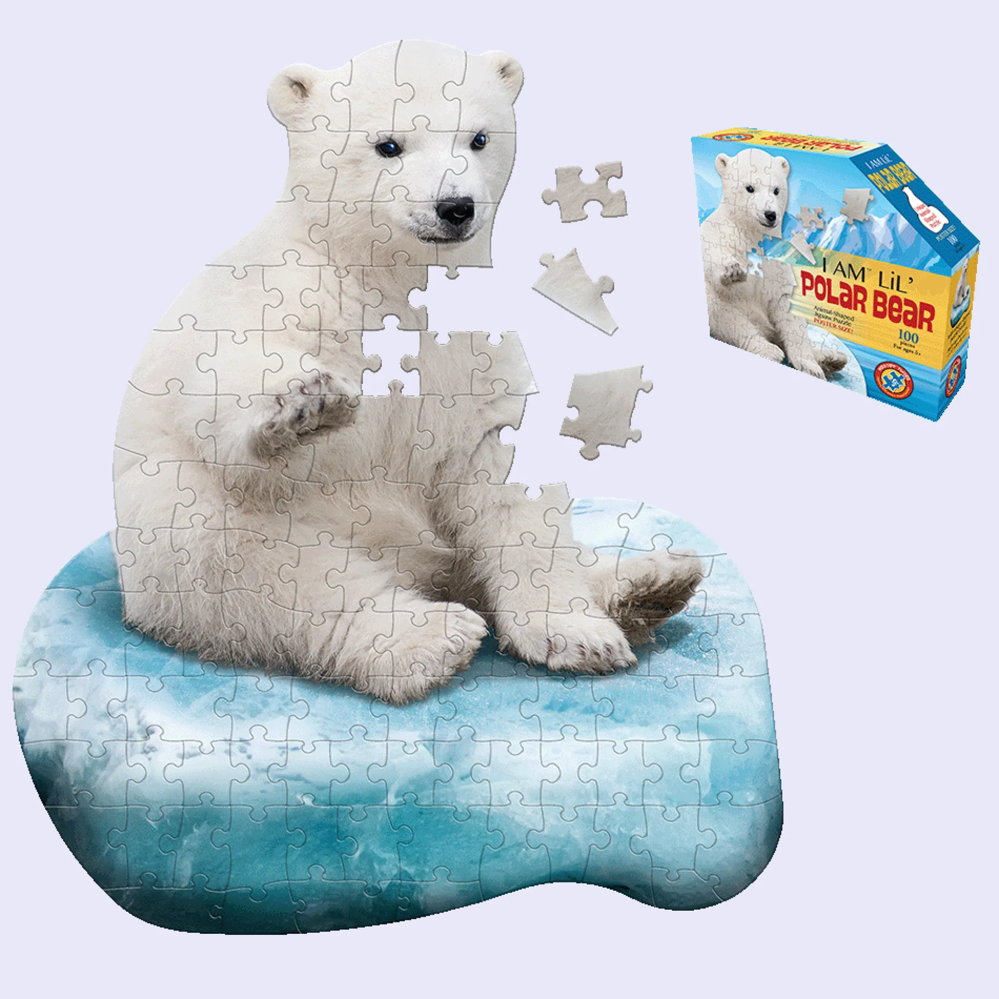 Maddcapp Games Madd Capp Polar Bear Shaped Jigsaw Puzzle - 100 pc* Puzzles