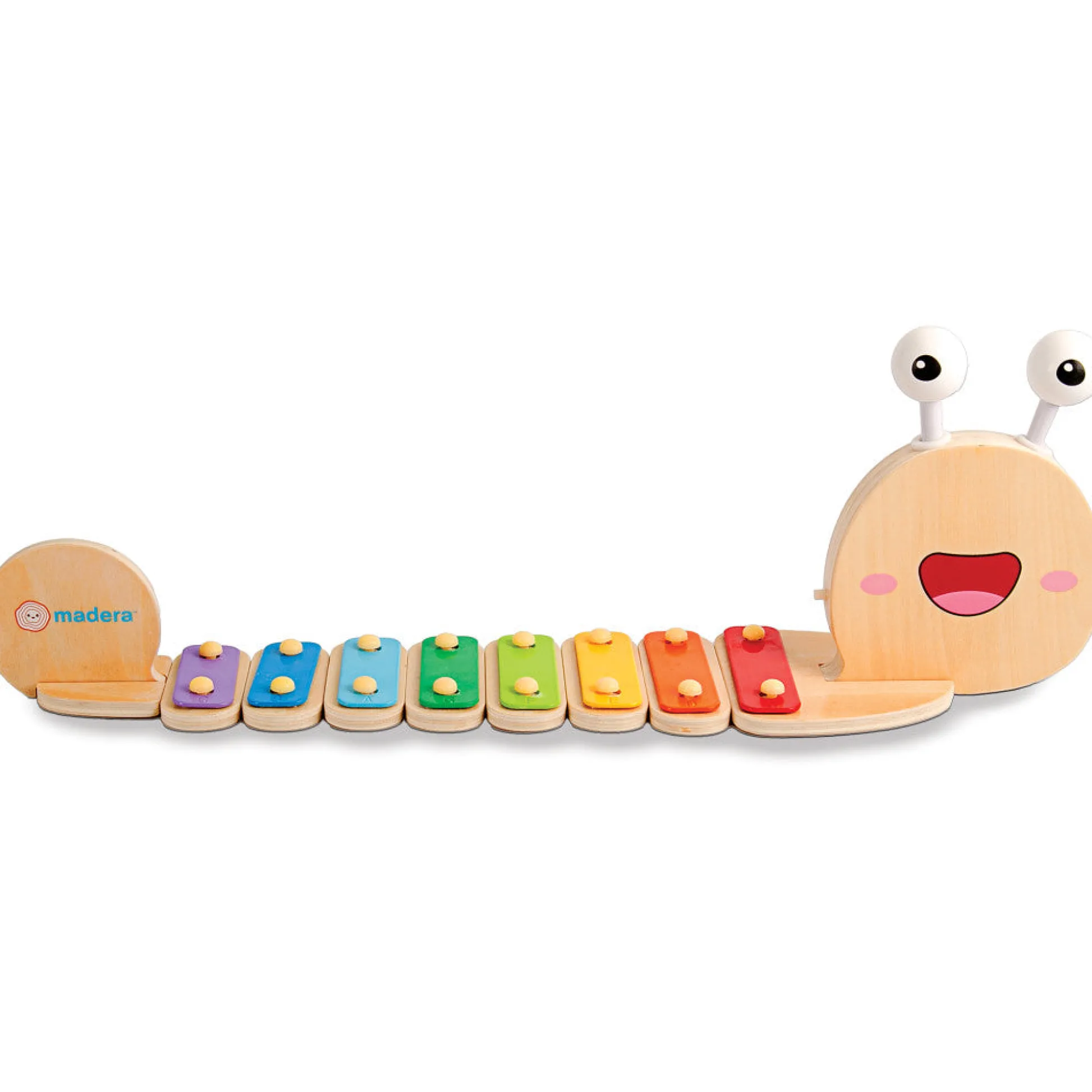 Flat River Group Madera Wood Snailyphone Multicolor Snail-Designed 8-Key Xylophone, for Kids Ages 3+* Musical & Sound Toys|Musical Toys & Instruments