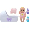 Flat River Group Magic Nursery 8" Baby Doll & Bassinet Gift Set - Pink & White Stripes* Baby Dolls|Stuffed Animals & Plush Toys