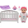 Flat River Group Magic Nursery 8-Inch Baby Doll with Crib Playset* Social & Emotional Skills|Stuffed Animals & Plush Toys