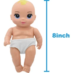 Flat River Group Magic Nursery 8-inch Special Delivery Set - Posable Newborn Baby Doll with Plush Stork, Pink* Baby Dolls|Stuffed Animals & Plush Toys