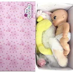 Flat River Group Magic Nursery 8-inch Special Delivery Set - Posable Newborn Baby Doll with Plush Stork, Pink* Baby Dolls|Stuffed Animals & Plush Toys