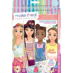 Flat River Group Make It Real Blooming Vibes Fashion Design Sketchbook Kit*Kids Kids Books|Crafts & Activities