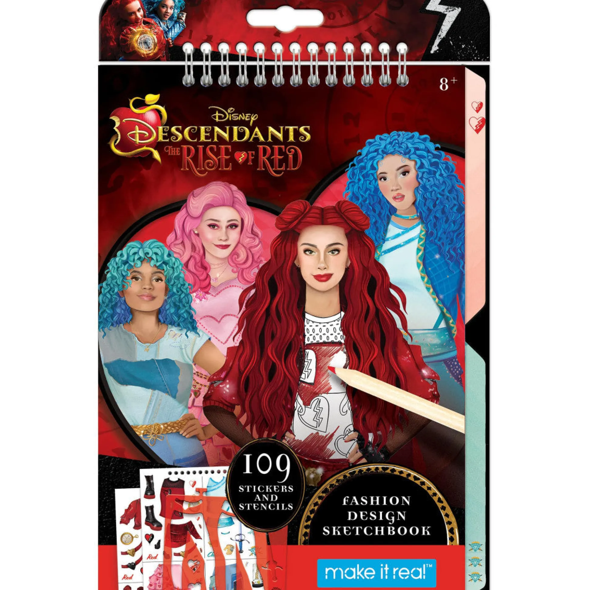 Flat River Group Make It Real Descendants 4 Rise of Red Fashion Design Sketchbook*Kids Drawing, Color & Painting|Kids Books