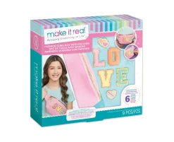 Flat River Group Make It Real DIY Fashion Love Patches Pink Bum Bag - Sparkly Terry Fabric* Crafts & Activities