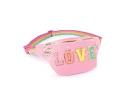 Flat River Group Make It Real DIY Fashion Love Patches Pink Bum Bag - Sparkly Terry Fabric* Crafts & Activities