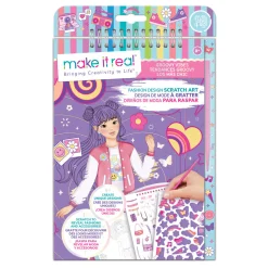 Flat River Group Make It Real Groovy Vibes Fashion Design Scratch Art Kit for Kids Age 8+* Crafts & Activities