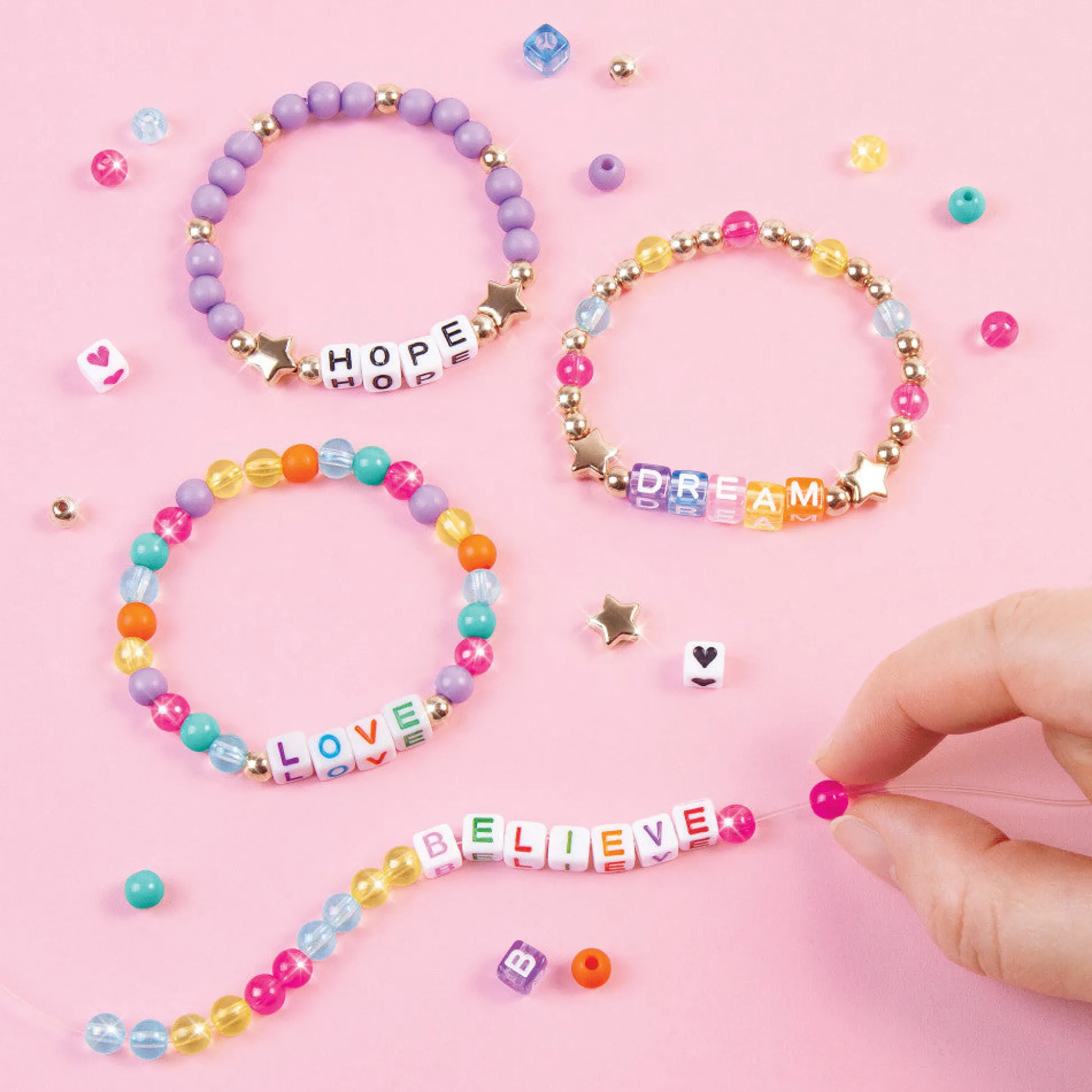 Flat River Group Make It Real Say Yes! Alphabet Bead Bracelet Kit - 1008pc DIY Jewelry Crafting Set* Social & Emotional Skills|Crafts & Activities