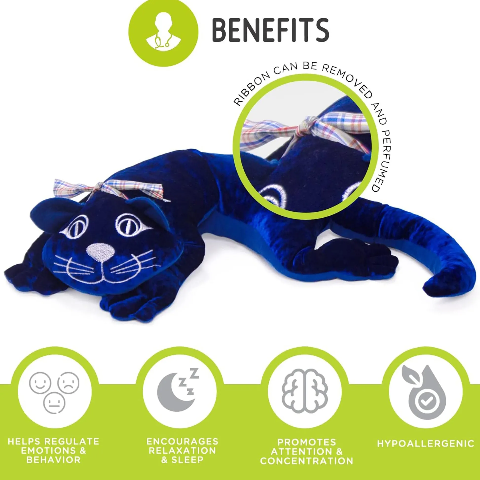 Educators Resource Manimo Cozy Weighted Cat Plush, 27.5 inch - Soothing Gray* Stuffed Animals|Stuffed Animals & Plush Toys