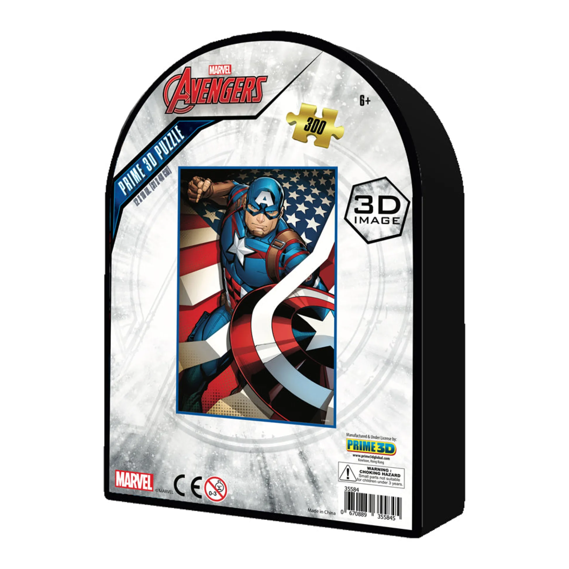 AreYouGame Marvel Avengers Captain America 3D Lenticular Puzzle - 300 pc* Puzzles|Marvel