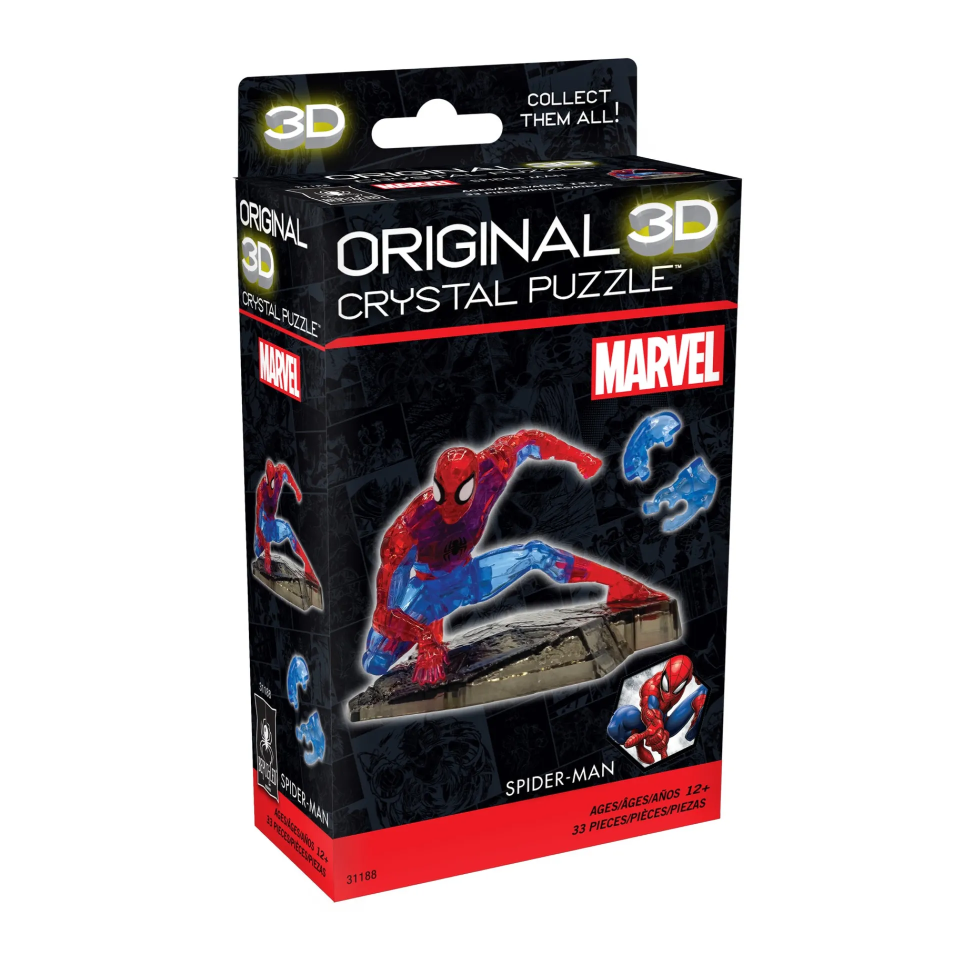 AreYouGame Marvel Spider-Man 3D Crystal Puzzle - 33 Piece Set* Puzzles|Marvel