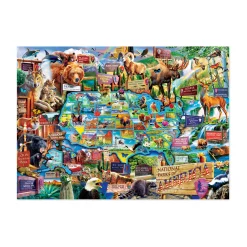 AreYouGame Masterpieces Puzzles National Parks of America Map Jigsaw Puzzle - 1000 pc* Puzzles