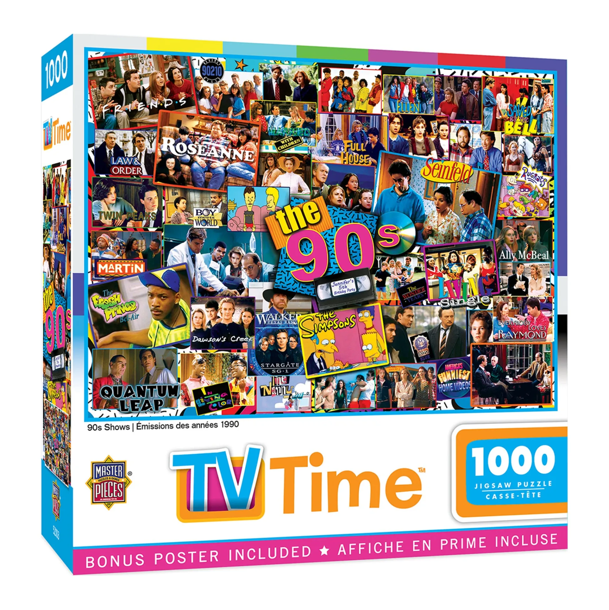AreYouGame MasterPieces TV Time - 90s Shows Jigsaw Puzzle - 1000 pc* Puzzles