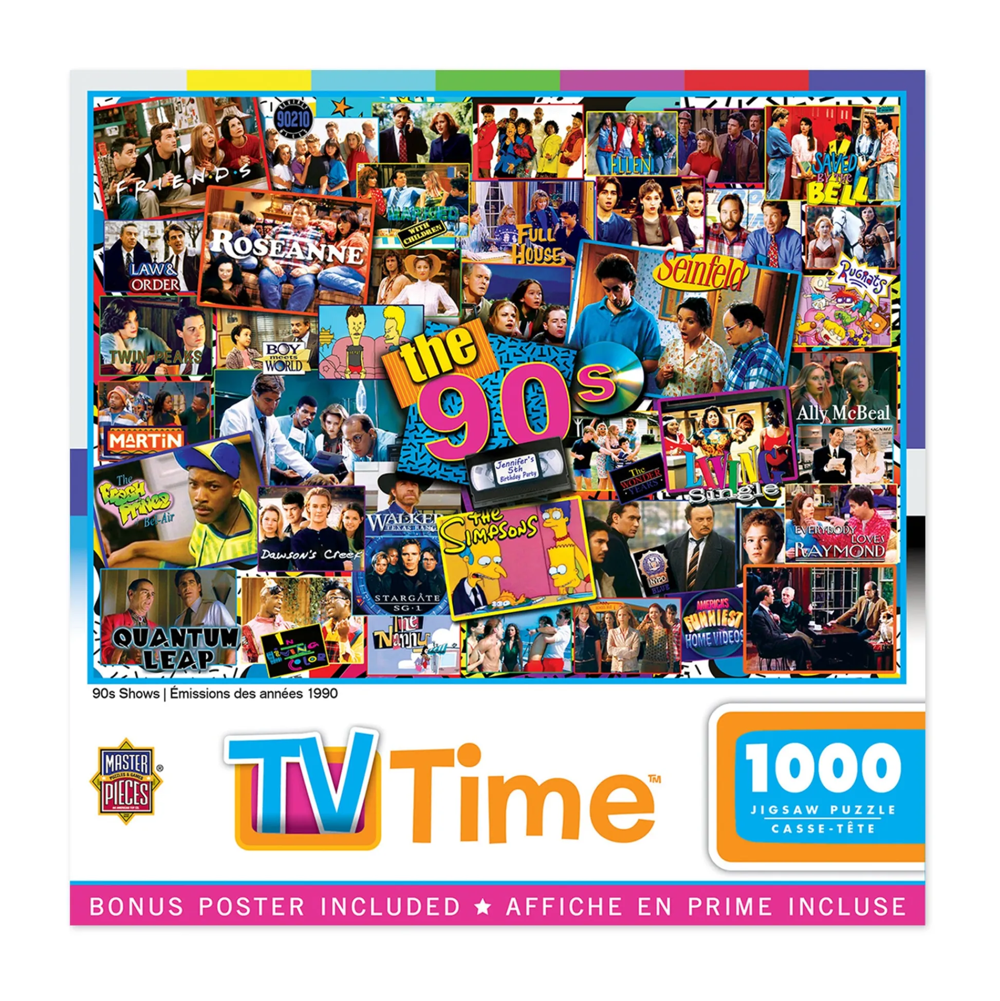 AreYouGame MasterPieces TV Time - 90s Shows Jigsaw Puzzle - 1000 pc* Puzzles