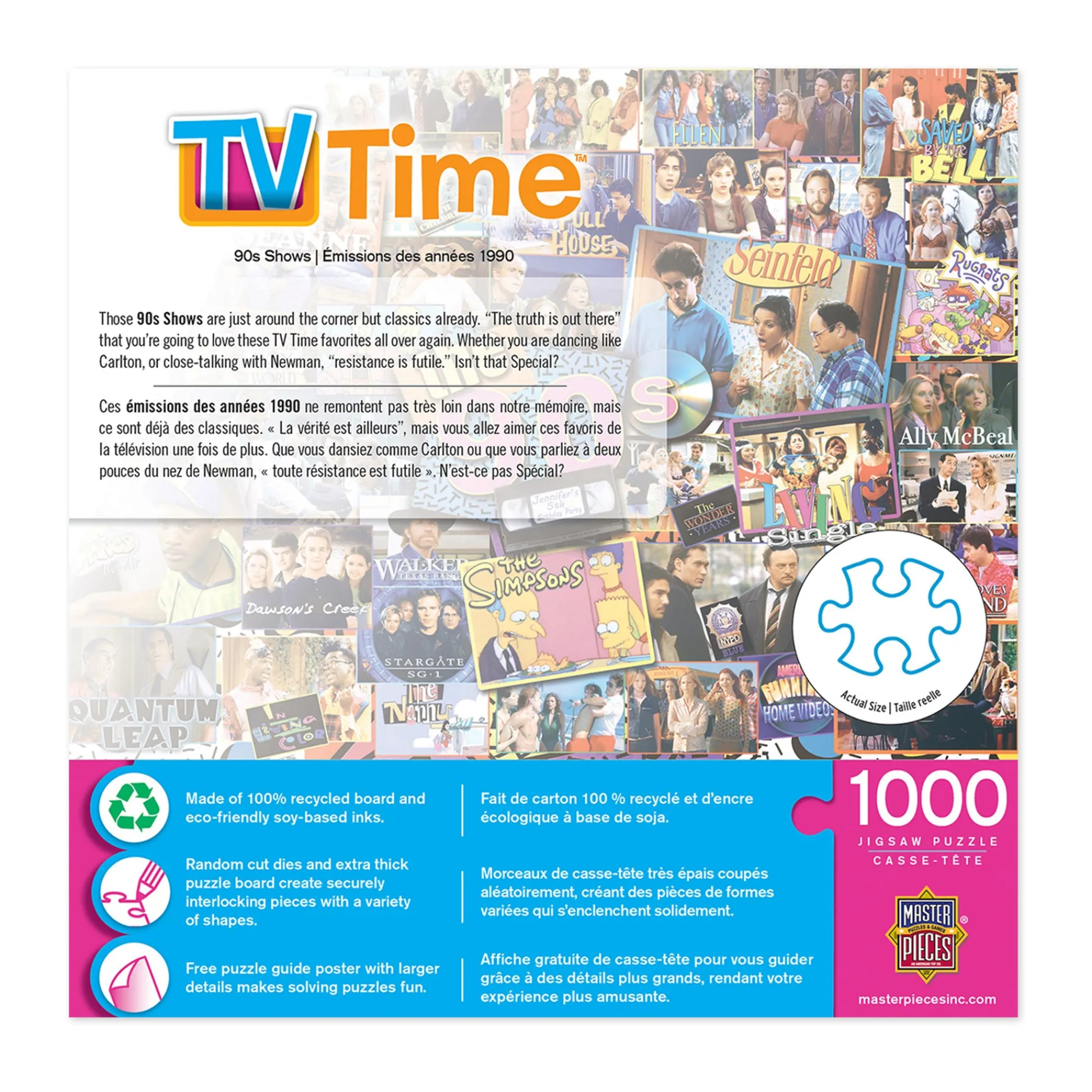 AreYouGame MasterPieces TV Time - 90s Shows Jigsaw Puzzle - 1000 pc* Puzzles