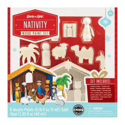 AreYouGame Masterpieces Works of Ahhh Nativity Wood Painting Kit* Drawing, Color & Painting