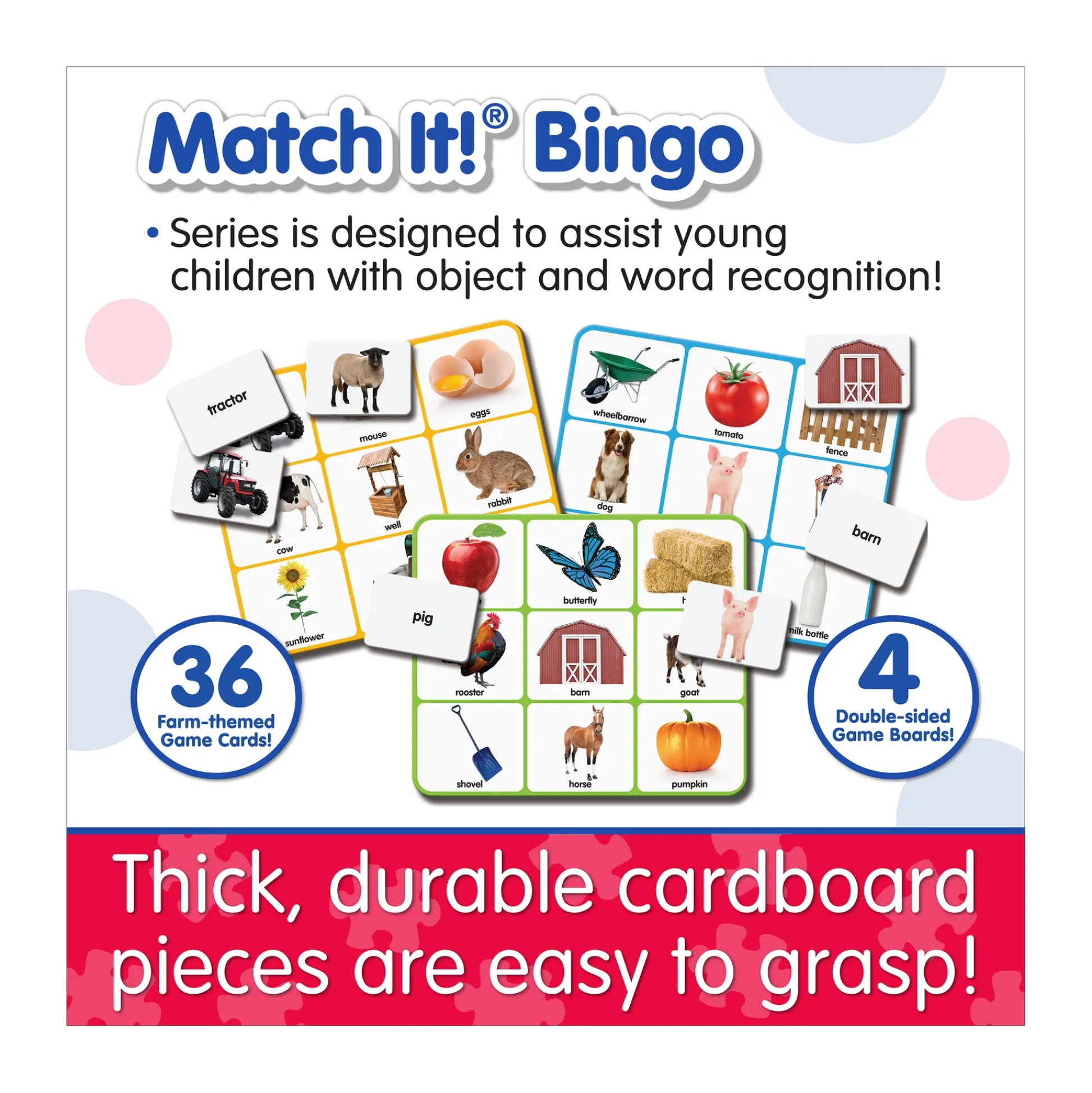 AreYouGame Match It! Farm Bingo Educational Board Game* Social & Emotional Skills|Role-Playing Games