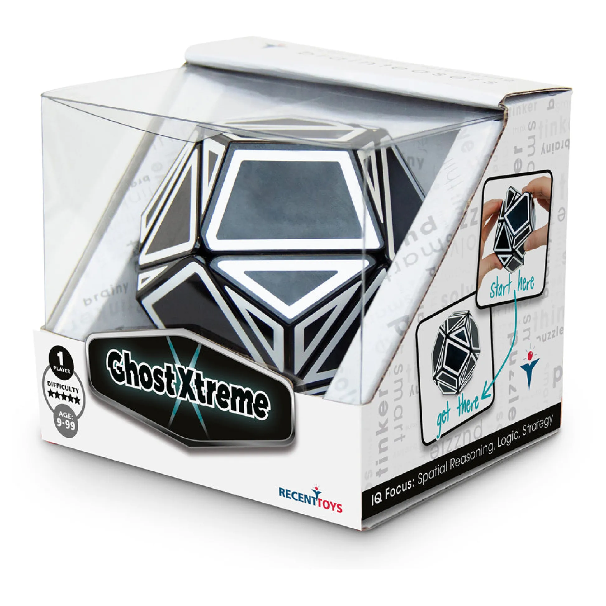 AreYouGame Meffert's Ghost Xtreme 12-Sided Dodecahedron Puzzle - Challenging Twist Puzzle* Puzzles