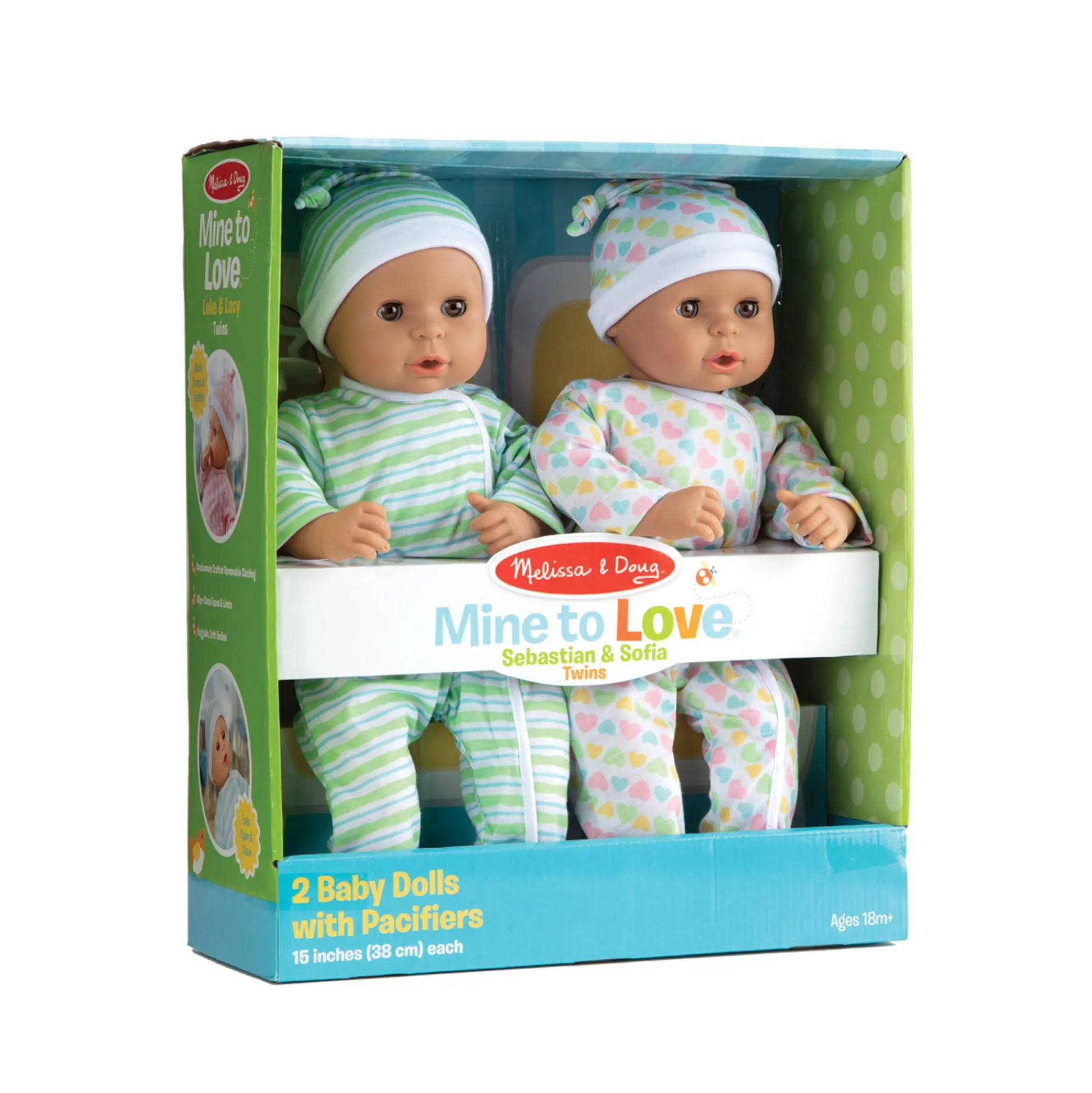 Educators Resource Melissa & Doug 15" - Mine to Love Twins Sebastian & Sofia Dolls* Baby Dolls|Stuffed Animals & Plush Toys