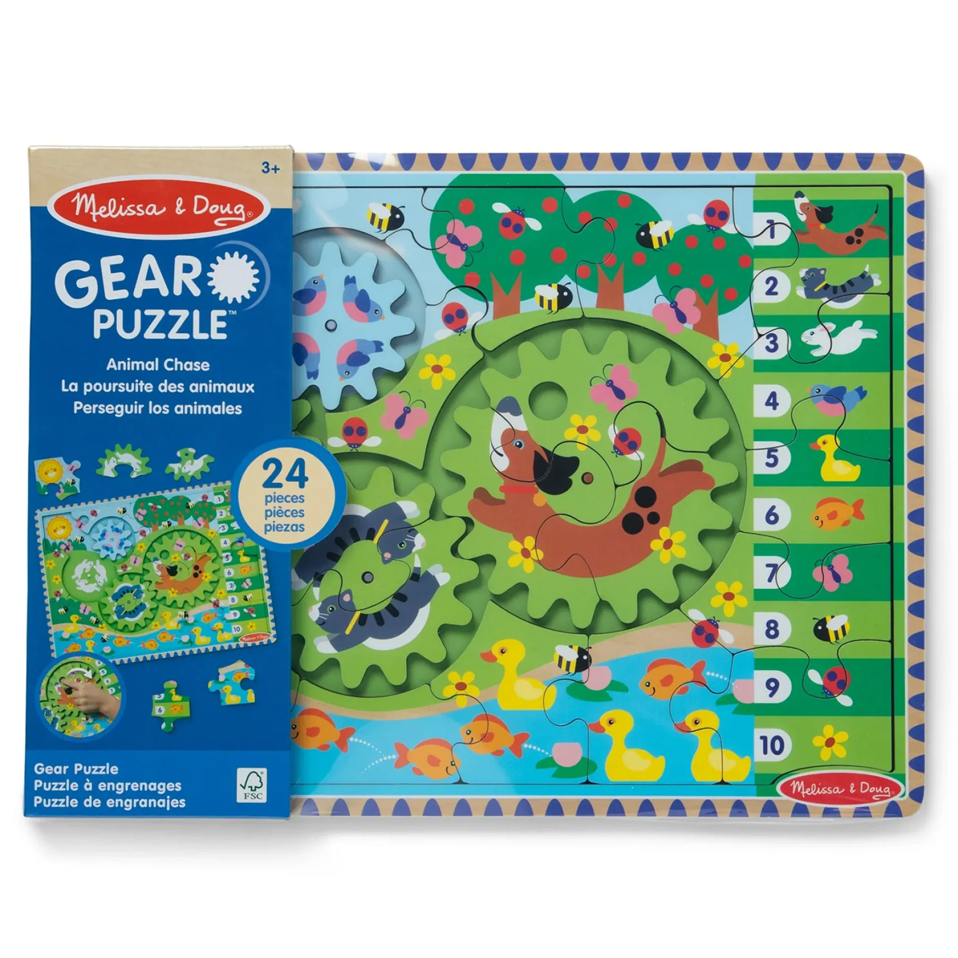 Educators Resource Melissa & Doug Animal Chase I-Spy Wooden Gear Puzzle - 24 pc* Puzzles